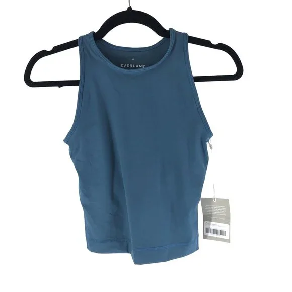Everlane Womens The Perform Tank Cropped Aergean Blue XS - Picture 2 of 4